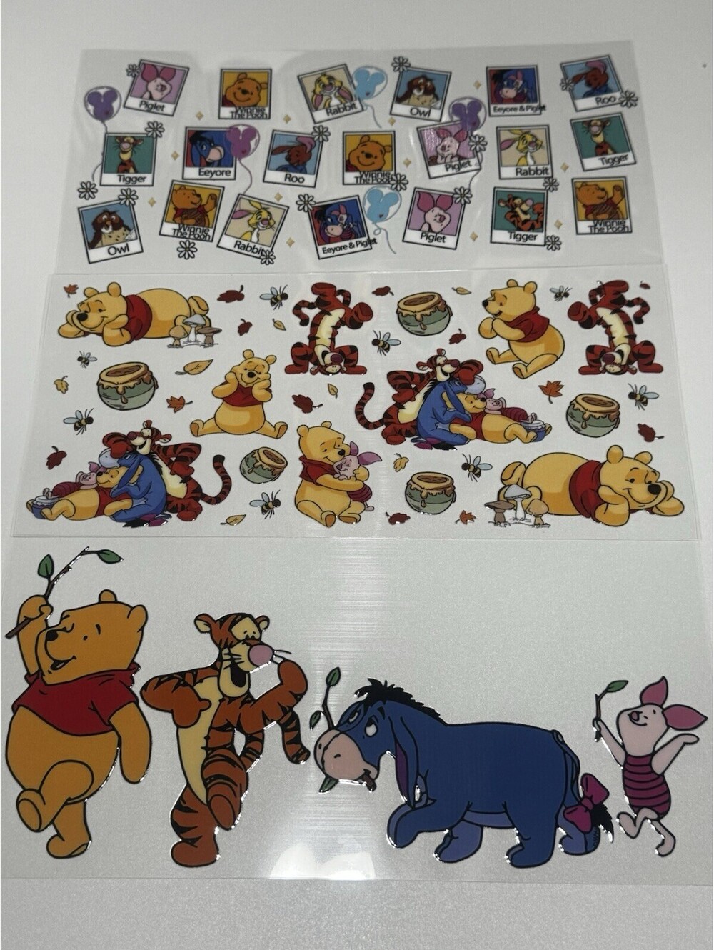 3 Cup Wraps Winnie the Pooh UV DTF Assorted Set NEW for 16 oz Cups Tigger Piglet
